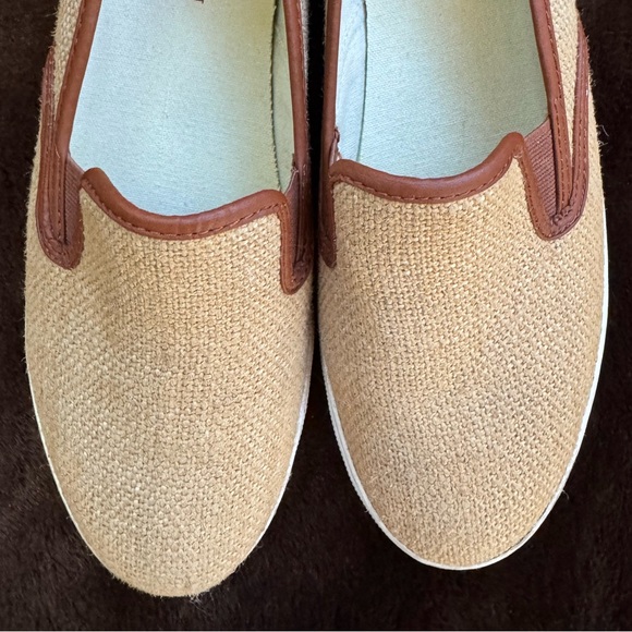 RALPH LAUREN Janis Natural/ Tan Burlap Slipon Shoe Loafers Sneakers size 8B - Picture 5 of 11